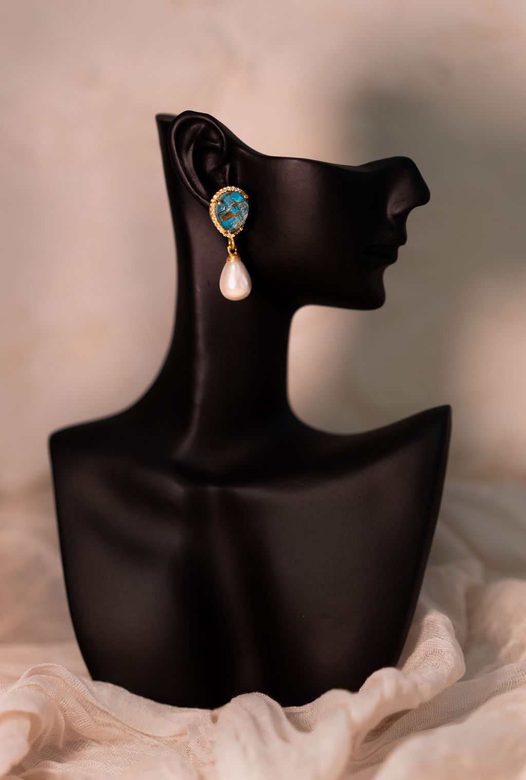 Victoria Turquoise Peal Drop Earrings